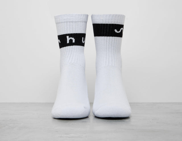 !STRIPE SOCK WHT/ BLK