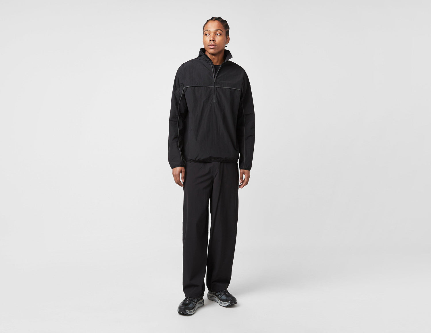 !HALF-ZIP SHELL BLK