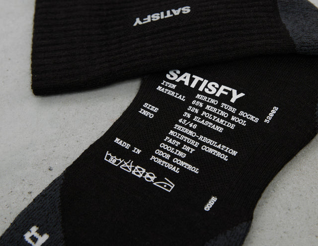 !MERINO TUBE SOCKS BLK