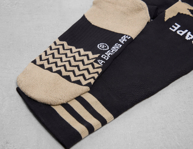 !BAPE FB STAR SOCKS BLK