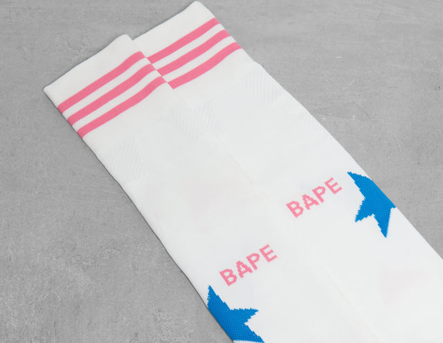 !BAPE FB STAR SOCKS WHT