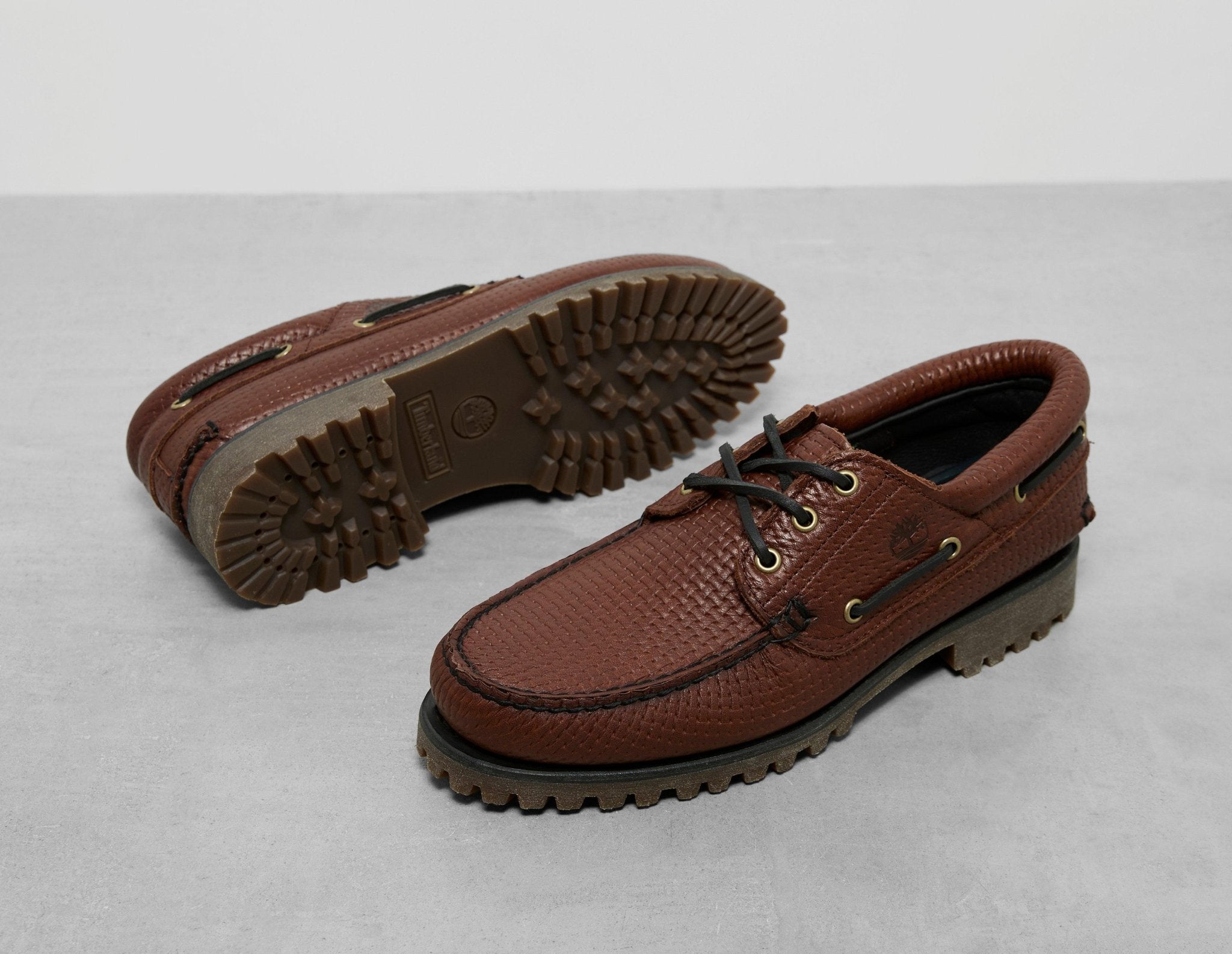 Timberland Authentic 3-Eye Lug Handsewn Boat Shoe Brown | Footpatrol