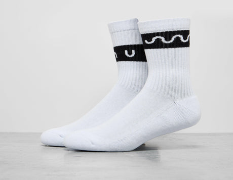 !STRIPE SOCK WHT/ BLK