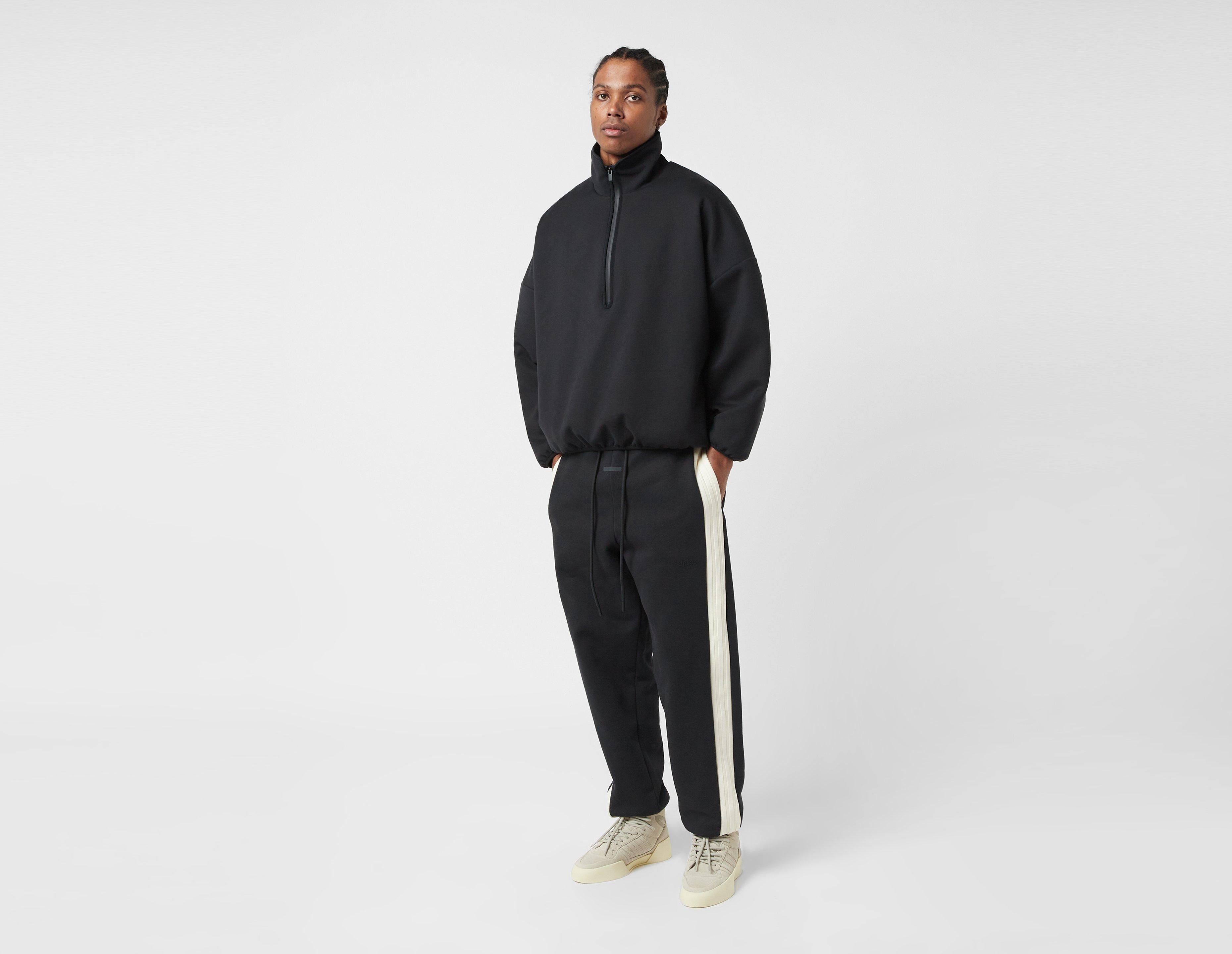 Black adidas Originals x Fear of God Athletics Suede Fleece 1/4 Zip