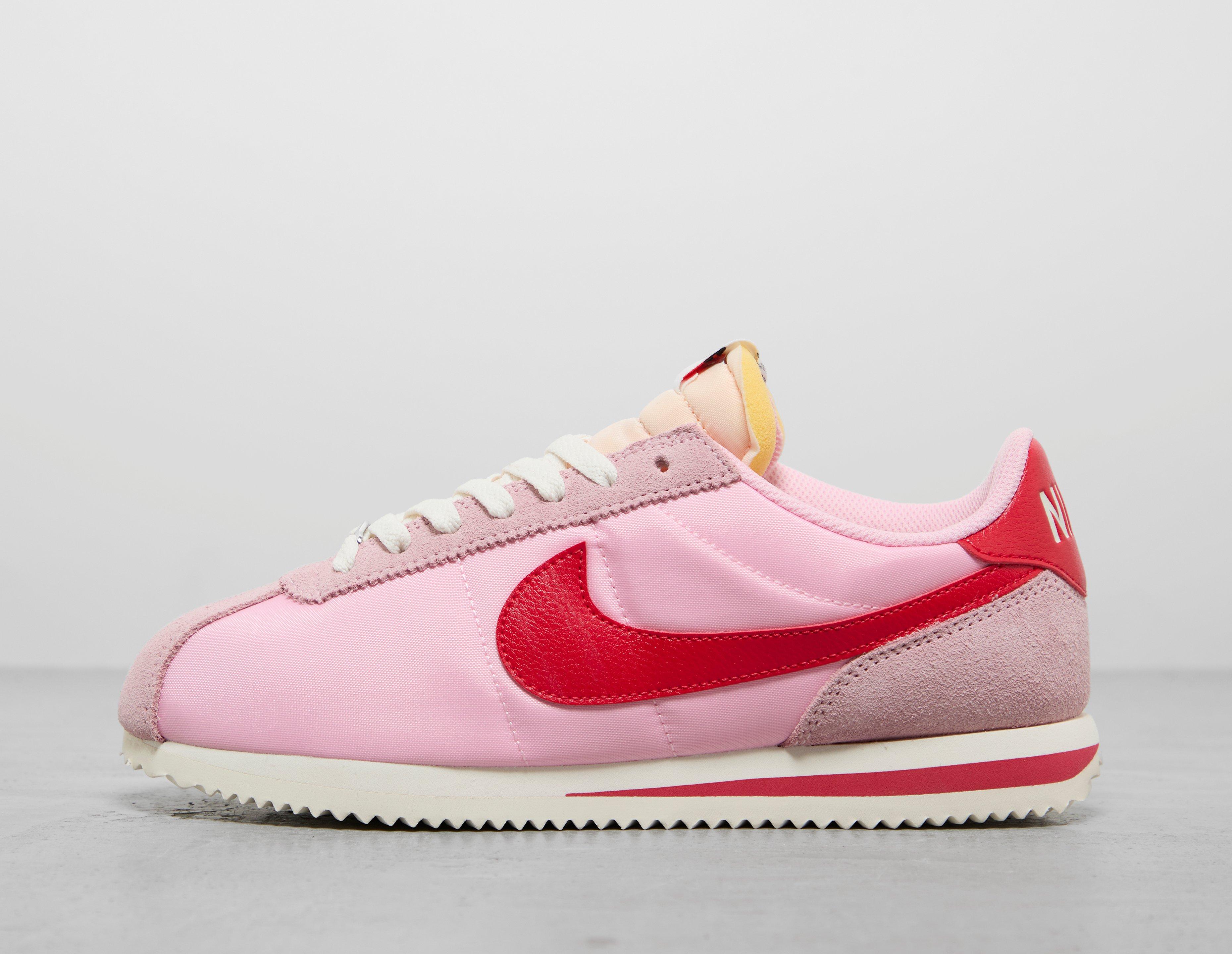 nike cortez womens pink and white