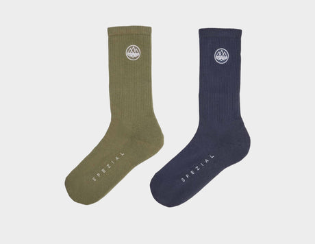 !SPZL 2PK SOCKS NVY GRN