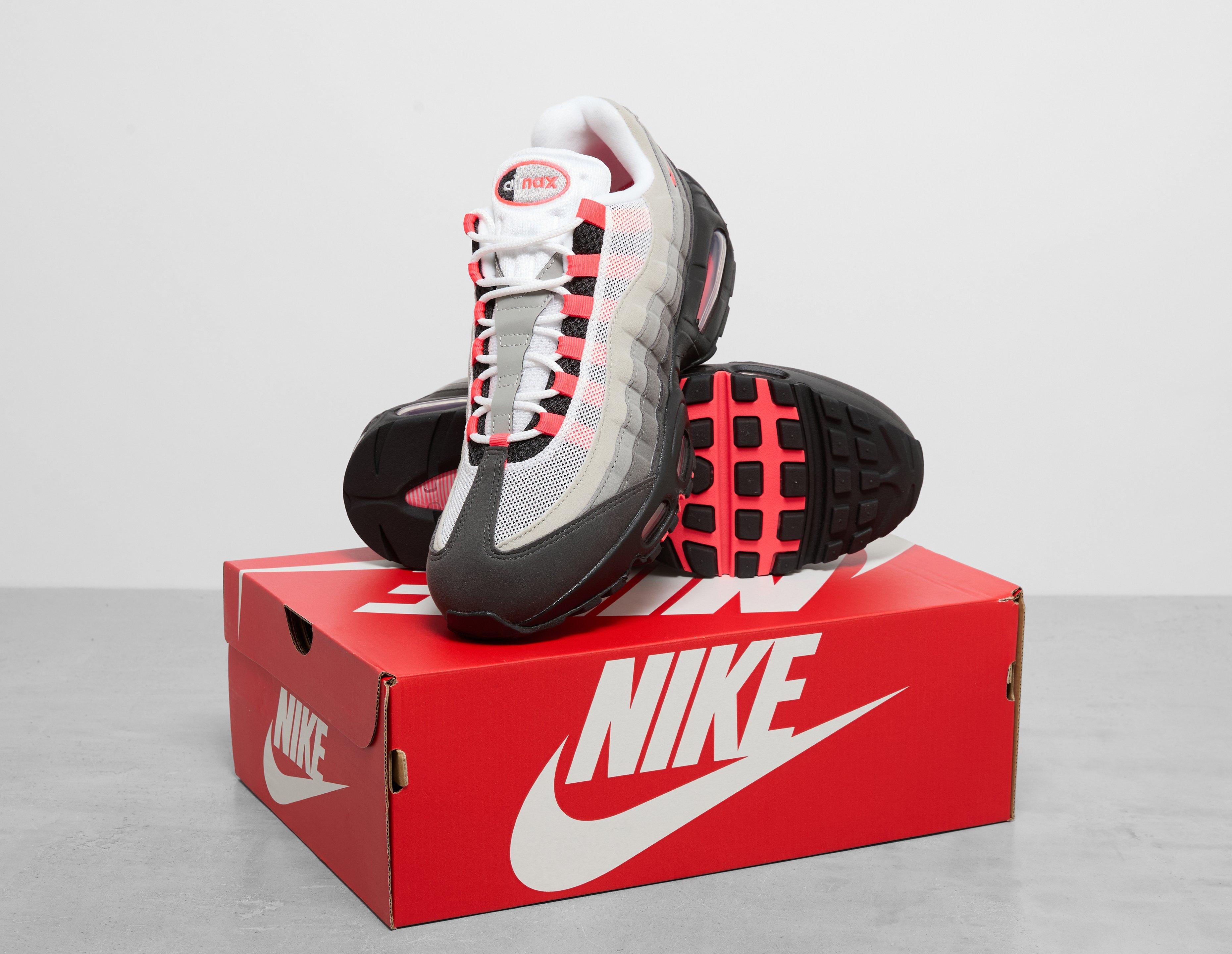 gray and red air max 95