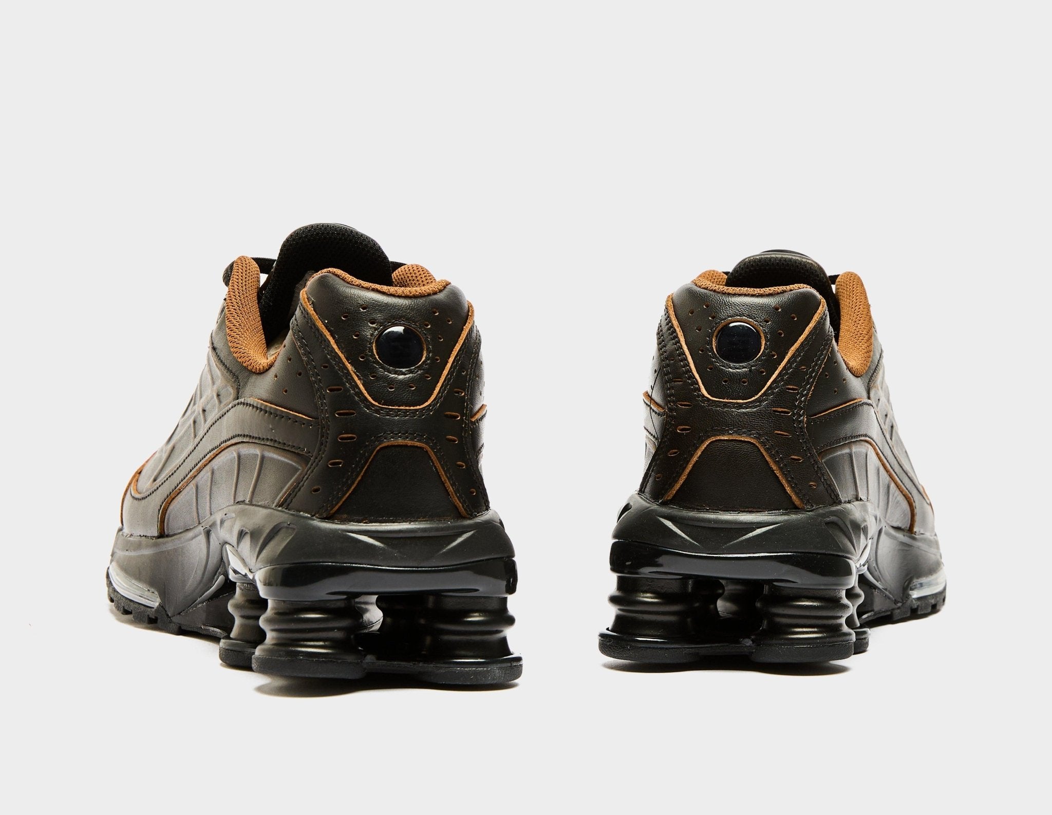 brown leather nike shox